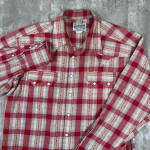 Vintage Rockmount Ranch Wear Shirt Mens S Plaid Western Pearl Snap Rodeo 70s